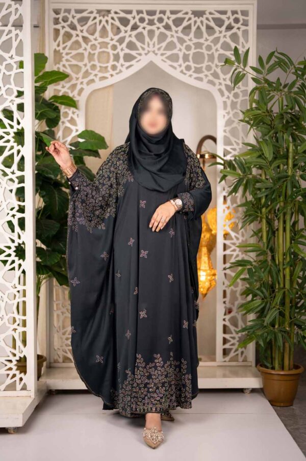 zafran-multi-stone-abaya-black